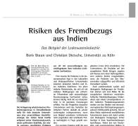Risiken des Fremdbezugs aus Indien