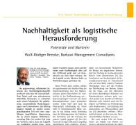 Nachhaltigkeit als logistische Herausforderung