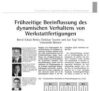 Frühzeitige Beeinflussung des dynamischen Verhaltens von Werkstattfertigungen