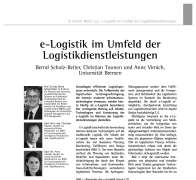 E-Logistics and Services in Logistics