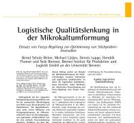 Logistische Qualitätslenkung in der Mikrokaltumformung