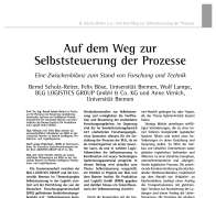 Auf dem Weg zur Selbststeuerung der Prozesse
