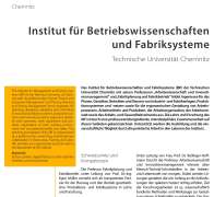 Institut für Betriebswissenschaften und Fabriksysteme