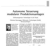Autonomic Control of Modular Production Facilities