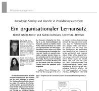 Knowledge Sharing und Transfer in Produktionsnetzwerken