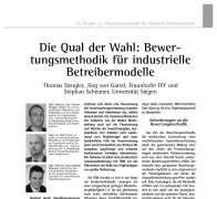 Die Qual der Wahl: Bewertungsmethodik für industrielle Betreibermodelle
