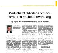 Wirtschaftlichkeitsfragen der verteilten Produktentwicklung
