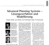 Advanced Planning Systems – Lösungsverfahren und Modellierung