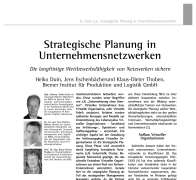 Strategische Planung in Unternehmensnetzwerken
