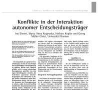 Konflikte in der Interaktion autonomer Entscheidungsträger