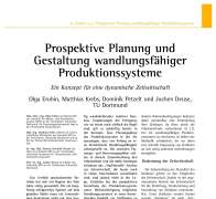 Prospektive Planung und Gestaltung wandlungsfähiger Produktionssysteme