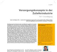 Versorgungskonzepte in der Zulieferindustrie Teil 1: Grundlegung