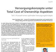 Versorgungskonzepte unter Total Cost of Ownership-Aspekten