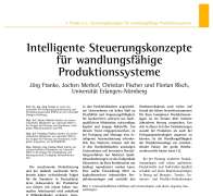 Intelligente Steuerungskonzepte für wandlungsfähige Produktionssysteme