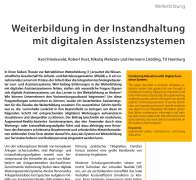 Weiterbildung in der Instandhaltung mit digitalen Assistenzsystemen