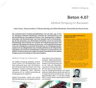 Beton 4.0? Additive Fertigung im Bauwesen