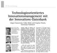 Technologieorientiertes Innovationsmanagement mit der Innovations-Datenbank