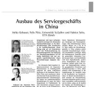 Ausbau des Servicegeschäfts in China
