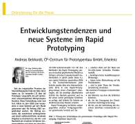 Entwicklungstendenzen und neue Systeme im Rapid Prototyping
