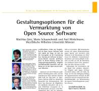 Design Options for the Commercialization of Open Source Software