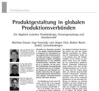 Produktgestaltung in globalen Produktionsverbünden