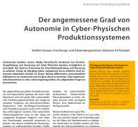 Der angemessene Grad von Autonomie in Cyber-Physischen Produktionssystemen