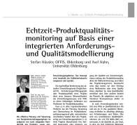 Echtzeit-Produktqualitätsmonitoring auf Basis einer integrierten Anforderungs- und Qualitätsmodellierung