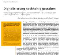 Digitalisierung nachhaltig gestalten