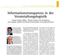 Informationstransparenz in der Veranstaltungslogistik