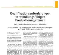 Qualifikationsanforderungen in wandlungsfähigen Produktionssystemen