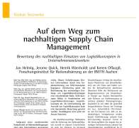 Auf dem Weg zum nachhaltigen Supply Chain Management