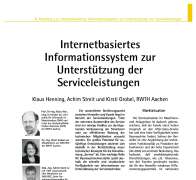 Internetbasiertes Informationssystem zur Unterstützung der Serviceleistungen