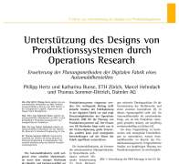 Unterstützung des Designs von Produktionssystemen durch Operations Research