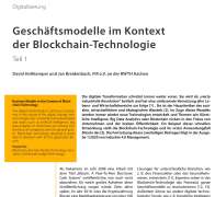Geschäftsmodelle im Kontext der Blockchain-Technologie
