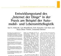 Entwicklungsstand des „Internet der Dinge“ in der Praxis