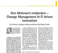 Den Mehrwert entdecken – Change Management & IT driven innovation
