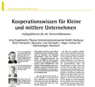 Kooperationswissen für Kleine und mittlere Unternehmen -Erfolgsfaktoren für die Netzwerkökonomie-