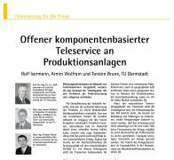Offener komponentenbasierter Teleservice an Produktionsanlagen