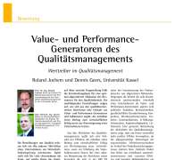 Value- und Performance-Generatoren des Qualitätsmanagements