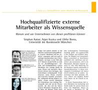 Hochqualifizierte externe Mitarbeiter als Wissensquelle