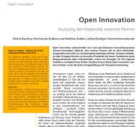 Open Innovation – Making Use of the Creativity of External Partners