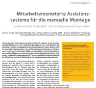 Mitarbeiterzentrierte Assistenzsysteme für die manuelle Montage