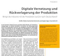 Digitale Vernetzung und Rückverlagerung der Produktion