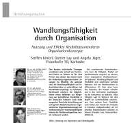 Wandlungsfähigkeit durch Organisation Nutzung und Effekte flexibilitätsorientierter Organisationskonzepte