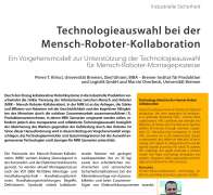 Technologieauswahl bei der Mensch-Roboter-Kollaboration