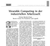 Wearable Computing in der industriellen Arbeitswelt