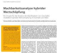 Machbarkeitsanalyse hybrider Wertschöpfung