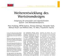 Weiterentwicklung des Wertstromdesigns
