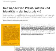 Praxis, Wissen und Identität im Wandel der Industrie 4.0