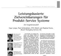 Leistungsbasierte Zielvereinbarungen für Produkt-Service Systeme